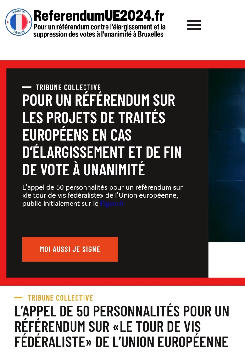 Référendum UE 2024 – contre l&rsquo;élargissement et la suppression des votes à l&rsquo;unanimité à&nbsp;bruxelles